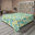 Bleu ciel profond, vert lime / floral