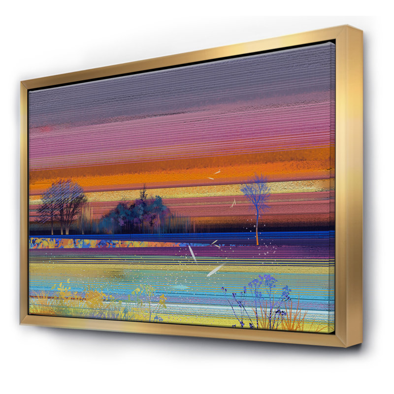 «Mystery Trees in Mauve and Green Landscape», reproduction d'impression sur toile, H 30 po x l 40 po x P 1,5 po