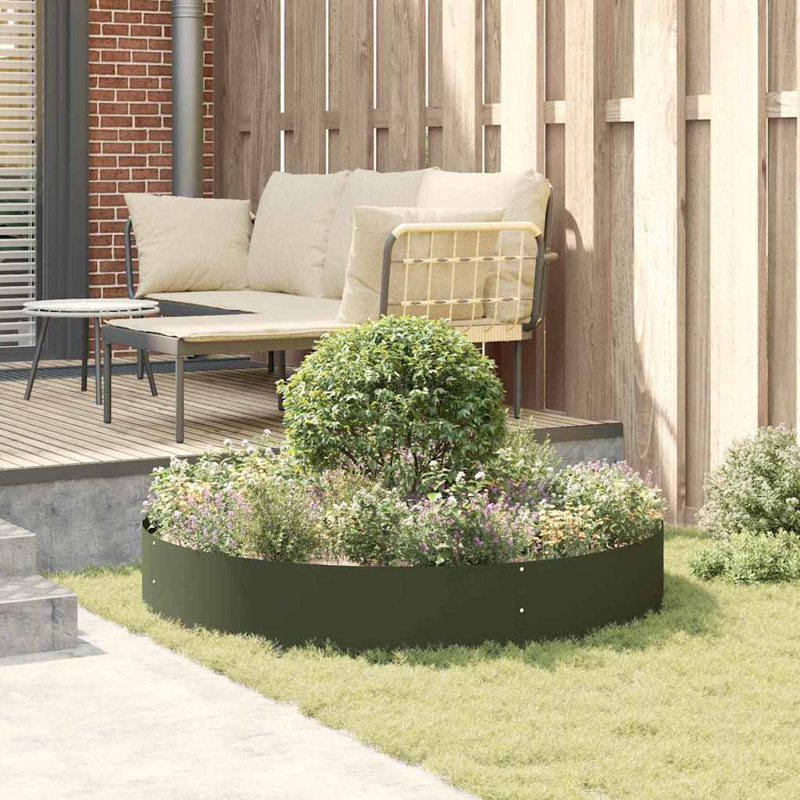 Garden Planters 5 Pcs 20 Cm Steel, Olive Green, 20cmH x 120cmW x 120cmD