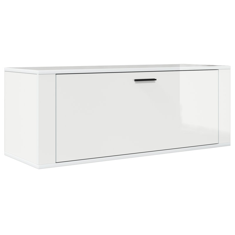 6 Pair Shoe Storage Cabinet, High Gloss White