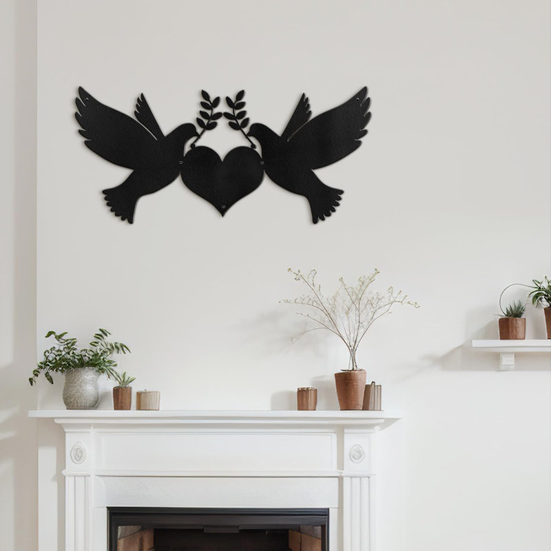 Wall Decor Metal, Black, 9" H x 18" W x 0.05" D