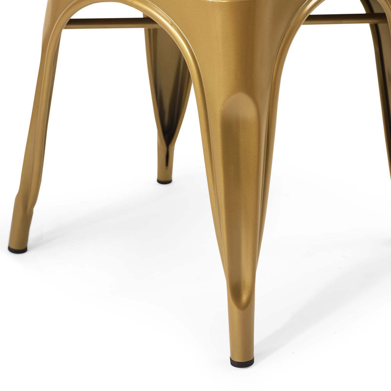 Gold Metal Bistro Dining Side Chair Set of 2
