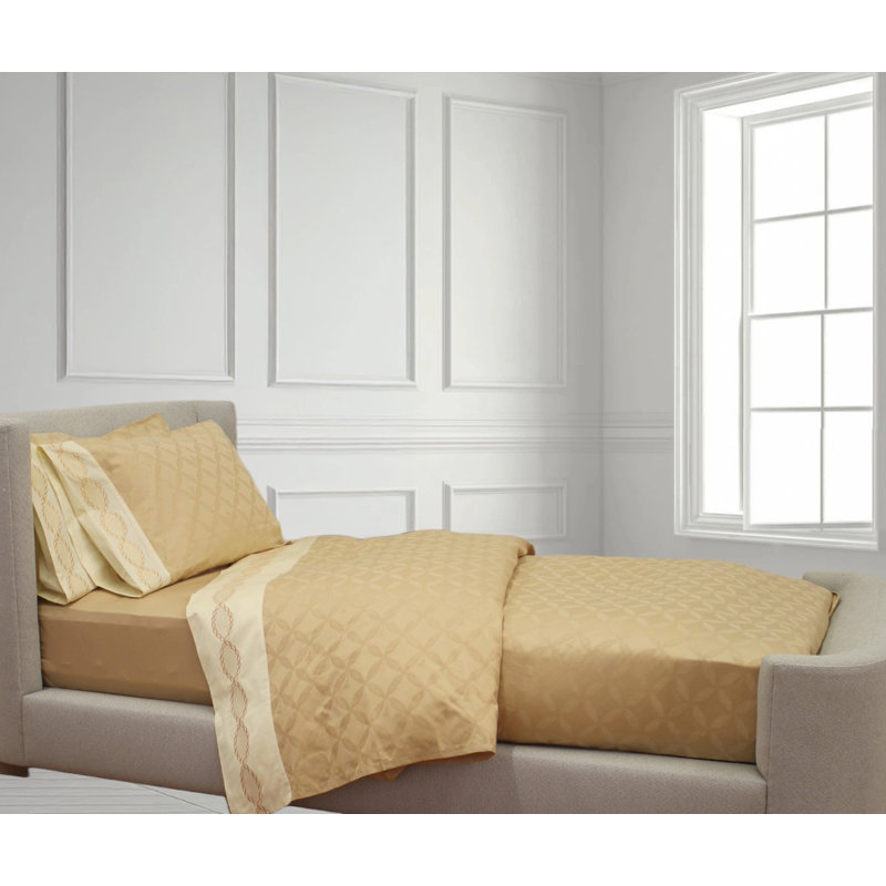 COCO SHEET SET PEACH/NATURAL, Queen