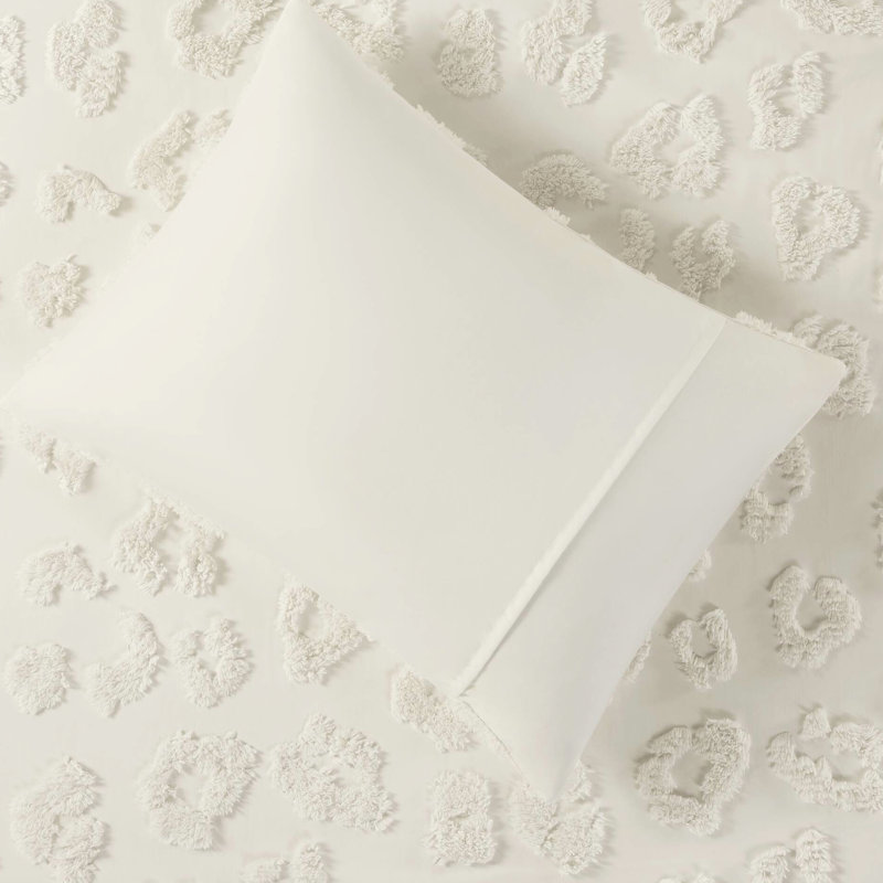 Édredon à poils longs - bleu, bleu, Édredon simple + 1 taie décorative, Blanc