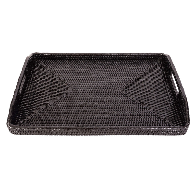 Repose-pieds rectangulaire Ilonka Grayton, Noir Tudor, H 2 po x l 21 po x P 14 po, Pas de paquet