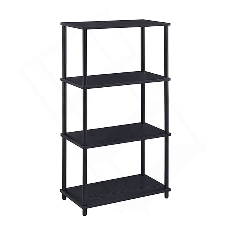 Black Bookshelf With 4 Shelf, Black