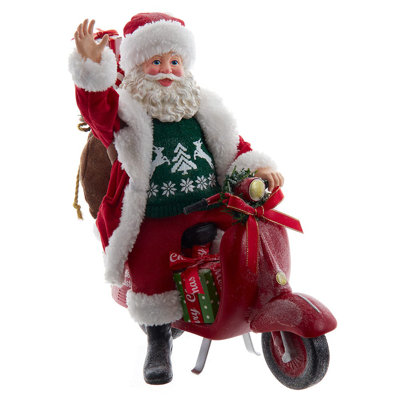 10" Fabriché™ Santa On Scooter