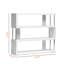 Bibliothèque moderne à trois tablettes en simili grain de bois de couleur blanche H 37,87 po x l 42,87 po x P 11,31 po Deeter-310387044-310387046