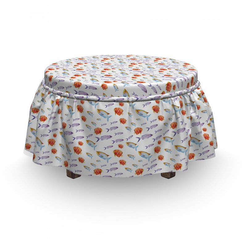 Housse pour repose-pieds 2 pièces Fish Goldfish And Mackerel