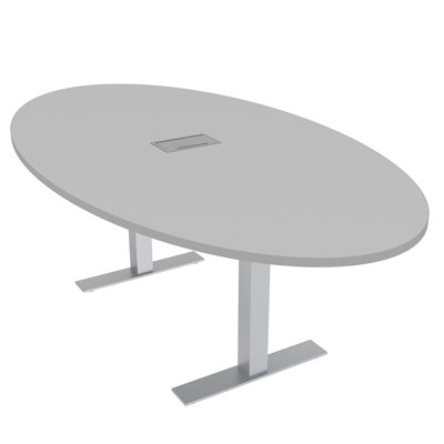 Oval Shaped Conference Room Table with T Bases and Power and Data