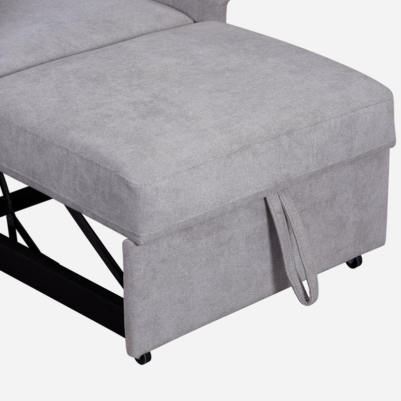 Chaise longue rembourrée Shanese, Gris