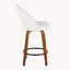 Ensemble de 2 tabourets de comptoir à hauteur fixe, structure en bois de noyer avec similicuir blanc et repose-pieds en métal noir-448044657-448044656