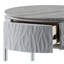 Table de bout grise très brillante avec - style élégant, construction, bois composite, plateau de table de 15 mm d'épaisseur, limite de poids de 70 lb, tiroir de rangement pratique