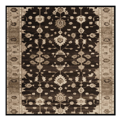 Machine Washable Overdyed Brown Area Rug