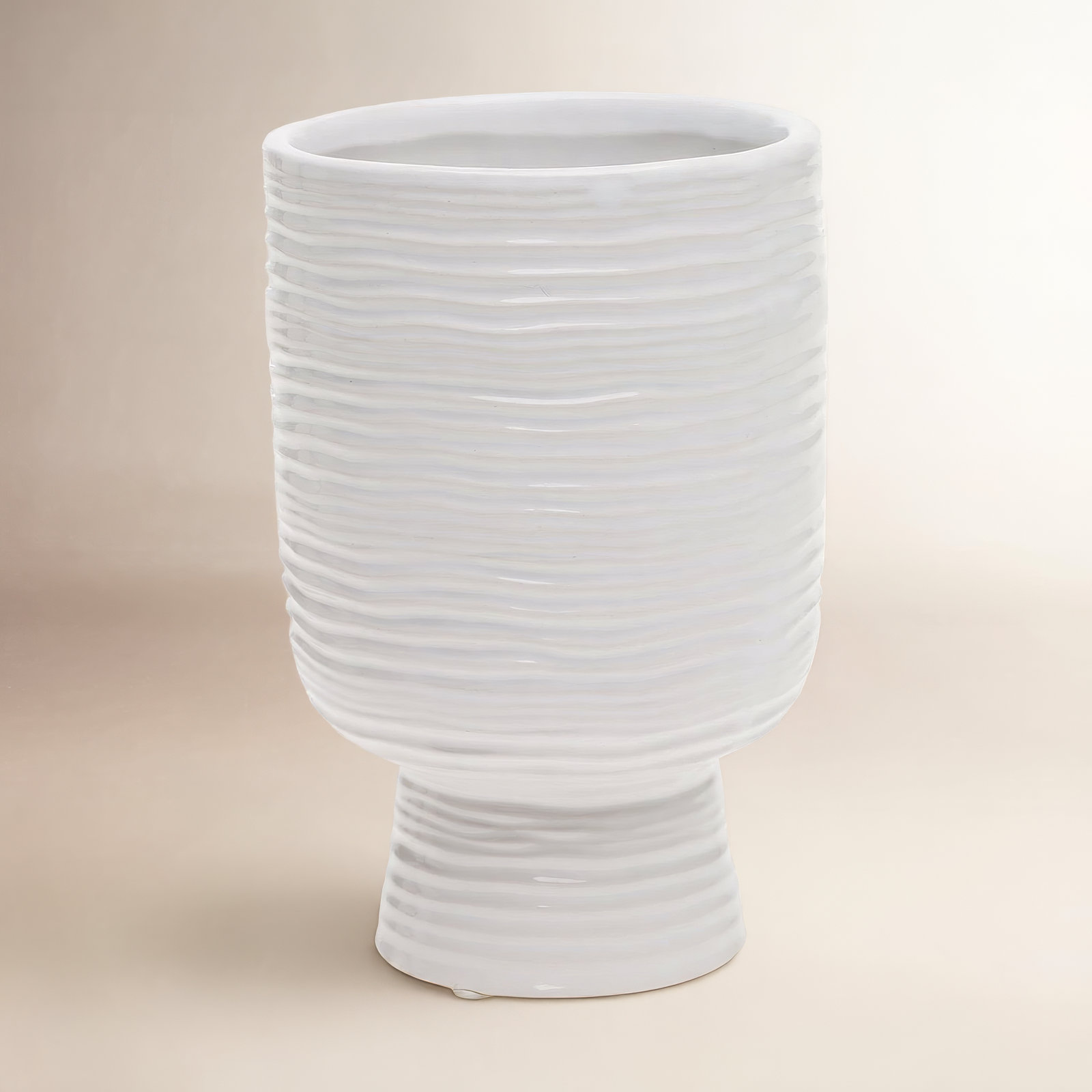 Canella Handmade Ceramic Table Vase, 6.5" H x 4" W x 4" D