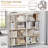 5 Tier Large Book Shelf, Bookcase Home Office Open Bookshelf,Shelves for Living Room, Office Shelf,Vintage Industrial Style Bookshelf with White Metal Frame-1385606793
