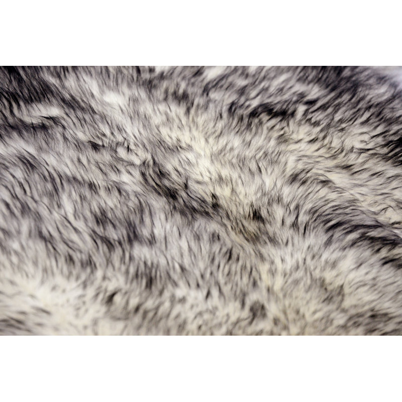 Tapis gris en peau de mouton Munsey
