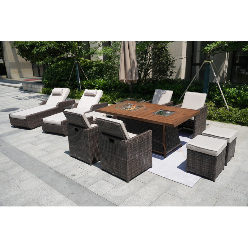 10 - Person Patio Conversation Set with Cushions