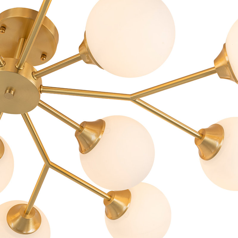 Coblitz Mid-Century Modern Y-Shaped Branch Semi Flush Mount Ceiling Light