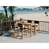 Pearl Counter Height Teak Outdoor Set In Black