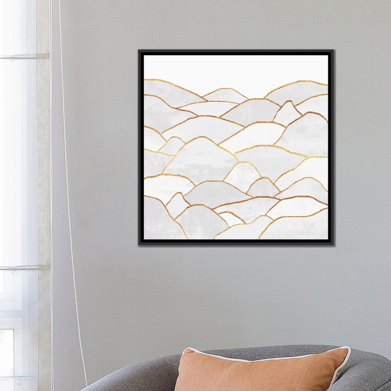 «White Hills», impression sur toile, H 12 po x l 12 po x P 1,5 po, Toile avec cadre noir, Pas de tapis