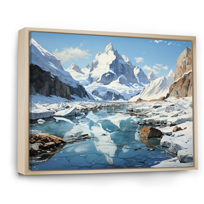 Biagiano Glacier Arctic Reflections - impression, H 30 po x l 40 po x P 1,5 po, Cadre naturel flottant