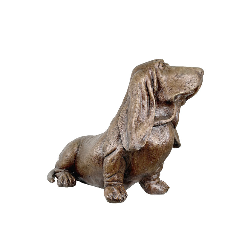 Sculpture bronze Bassett Hound Dog