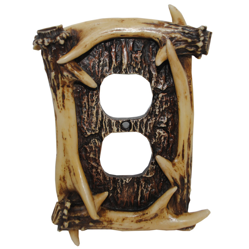 Plaque murale avec couvercle en bois brun Antler, Housse simple