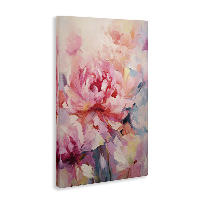 "Floral Explosions", art mural sur toile par Gina Kelly, H 24 po x l 16 po