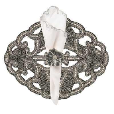 Dark Gray Art Deco Lace Placemat