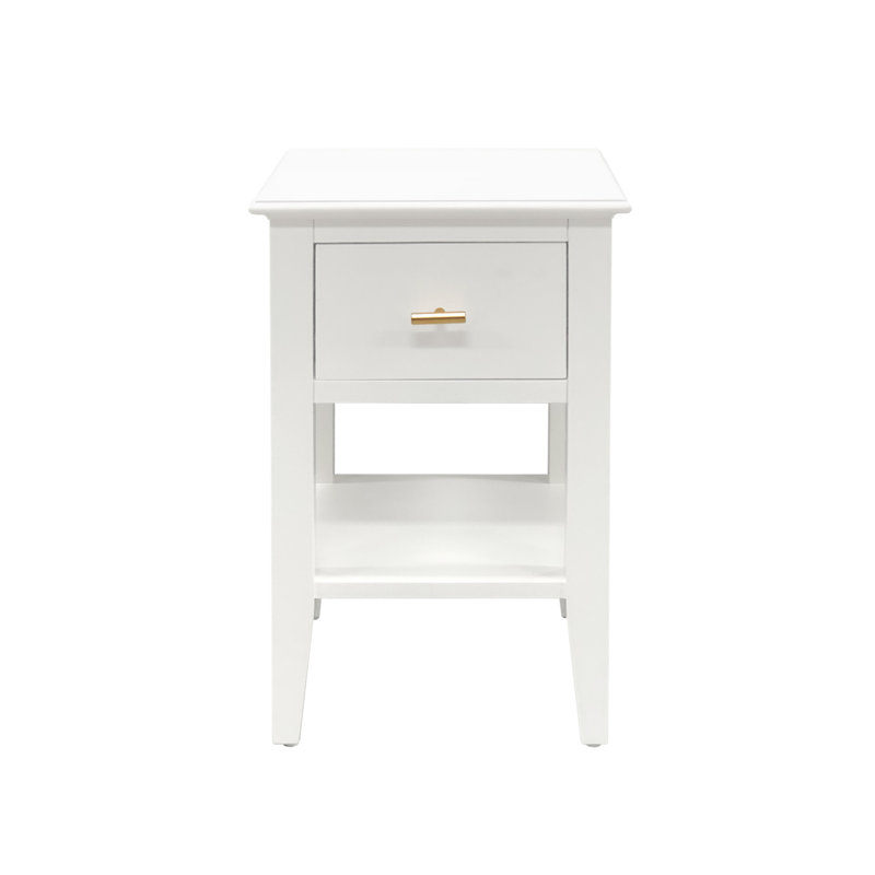 35 cm W Bedside Table, White
