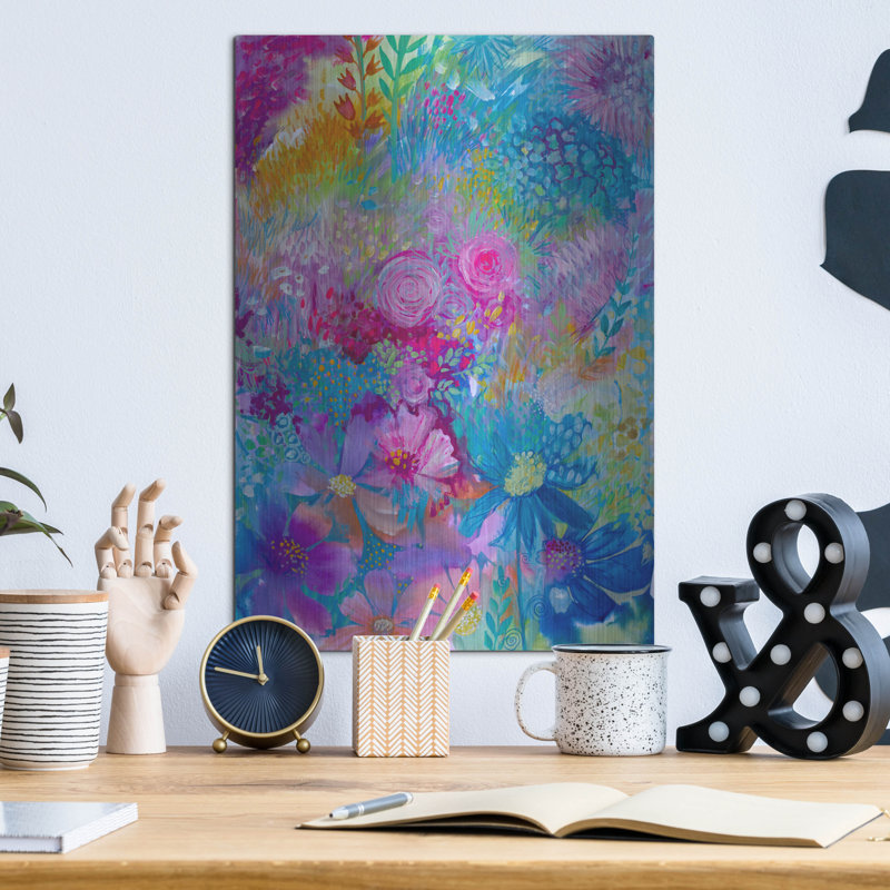 Art mural en métal Winston Porter «Garden» par Oxana Zaika, H 16 po x l 12 po