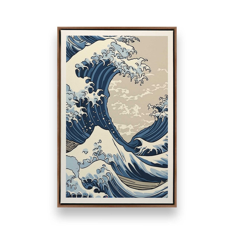 Toile tendue Cerulean Break, H 12 po x l 8 po, Cadre noyer