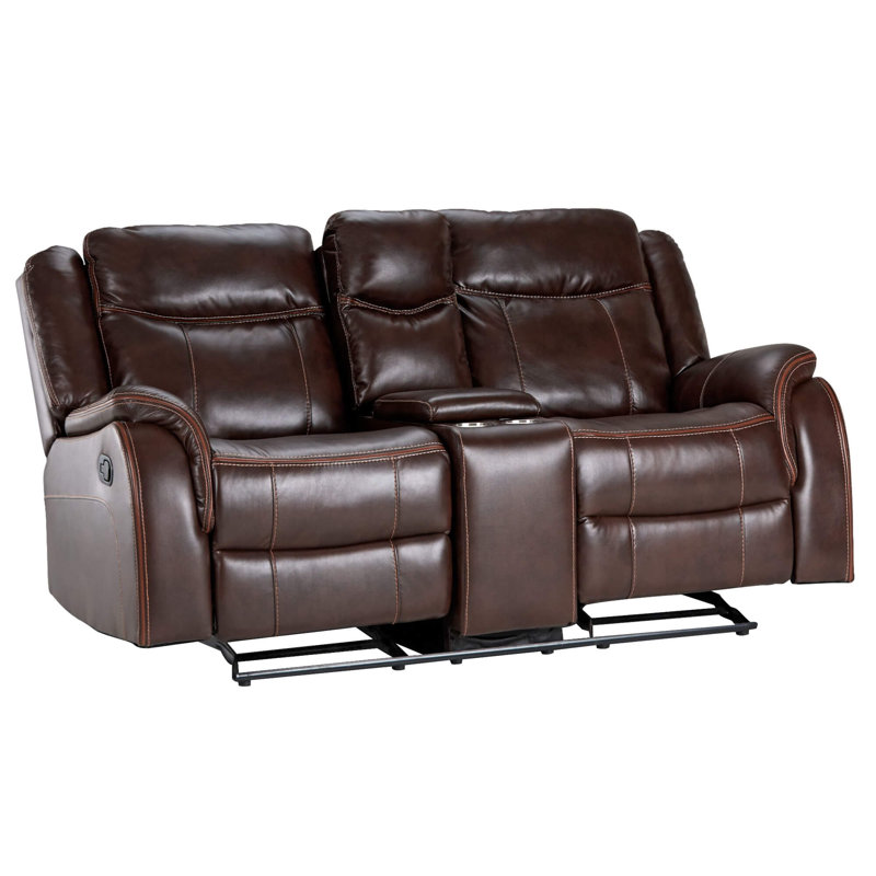 Avant 76'' Faux Leather Reclining Loveseat