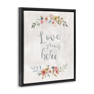 «Floral Love Grows Here Floater», art mural sur toile par Carol Robinson