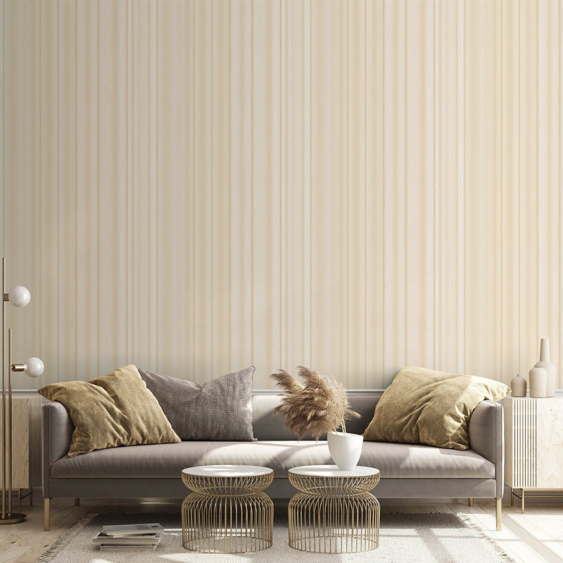 Earth Collection Textured Silk Wave Sheen Wallpaper Roll, Cream