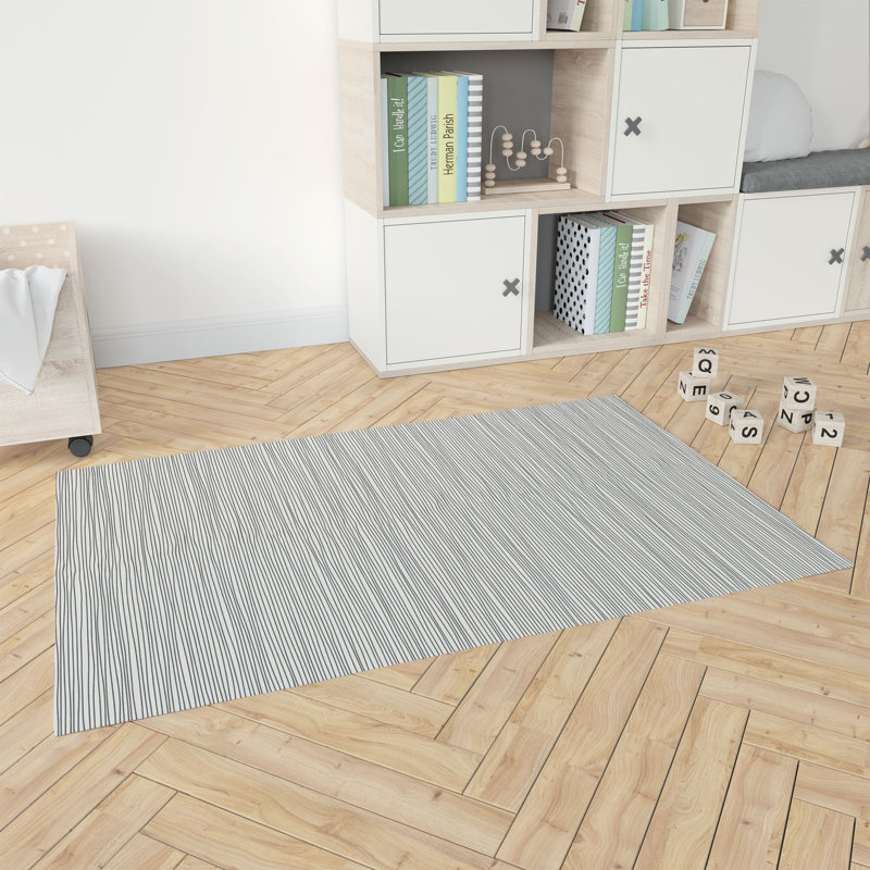 Eric Kids Play Mat, Rectangle 4' x 6', Ivory/Charcoal