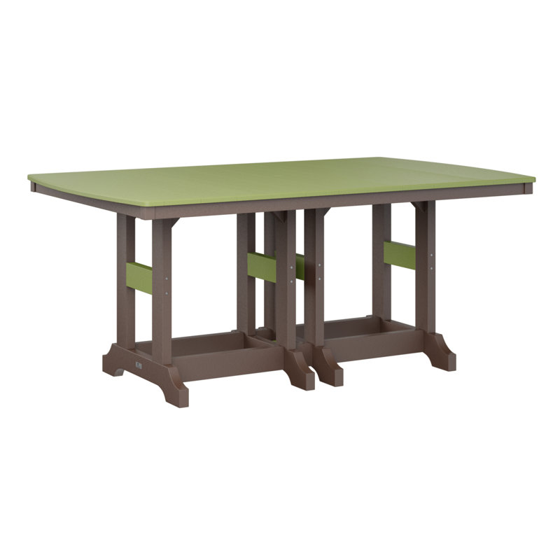 Table de bar rectangulaire Berlin Garden Garden Classic, Vert kiwi, Chocolat / Brun, H 39,5 po x l 72 po x P 44 po