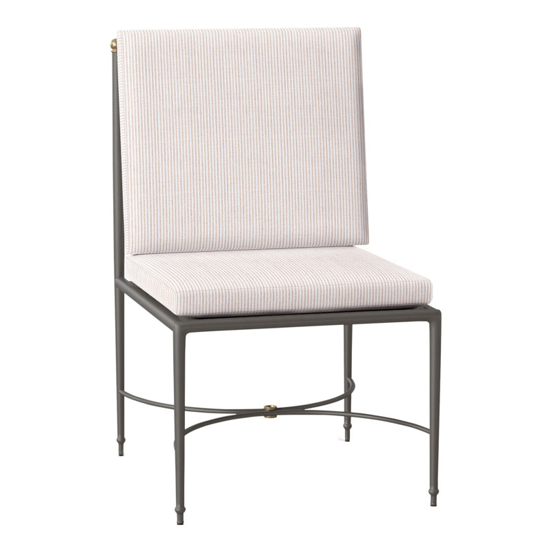 Roma Wrought Aluminum Outdoor Side Chair, No Welt, Perigold Replay Linen