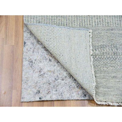 Tapis de couloir en laine nouée à la main 2 pi 6 po x 12 pi 4 po Dorian Grey