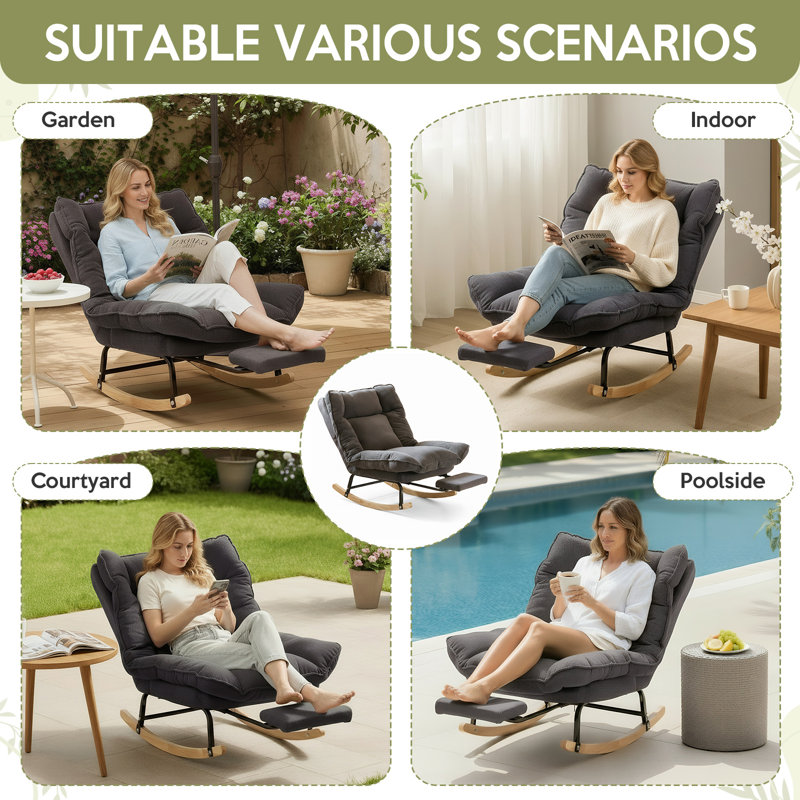 Chaise berçante Corduroy, Gris