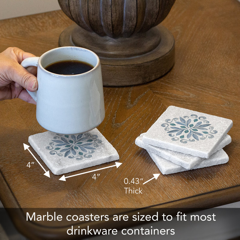 Stoneware Square 4 Piece Coaster Set