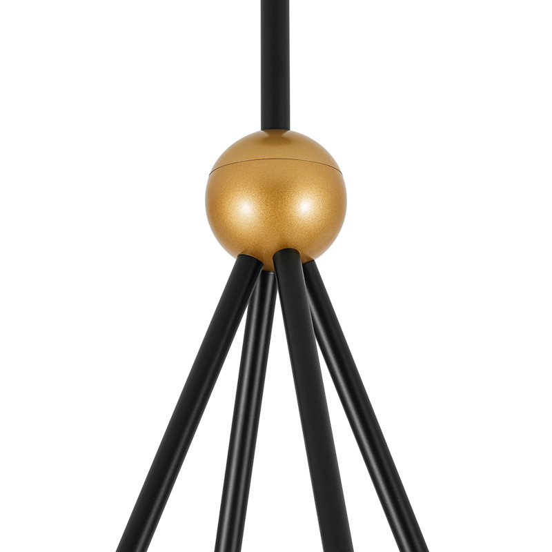 Luminaire suspendu tambour en tissu conique à 4 lumières