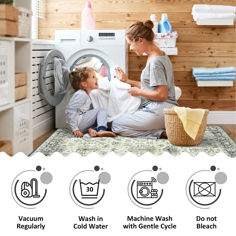 Tapis Dalhia avec envers antidérapant, Rectangle 2 pi x 3 pi
