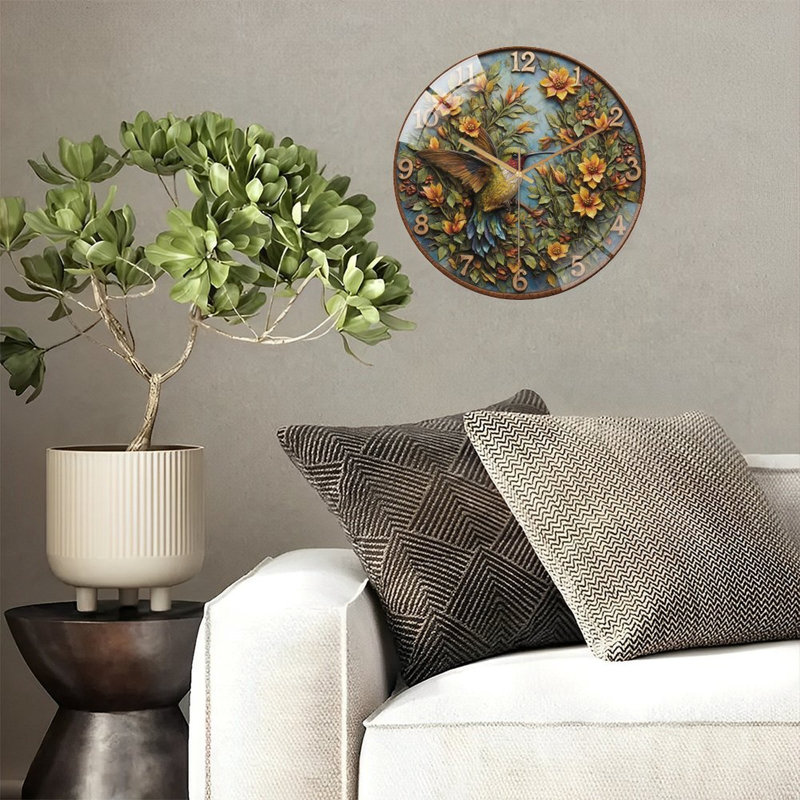 Horloge murale colibri 12 po