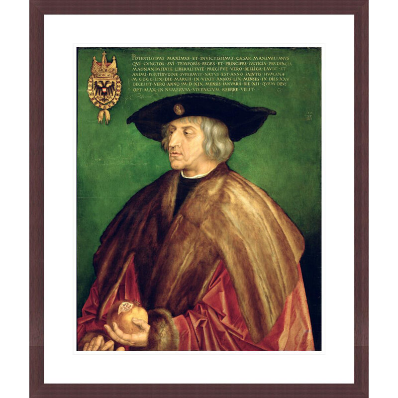 «Emperor Maximilian I» par Albrecht Dürer, impression giclée sur cadre, H 27,58 po x l 23,5 po