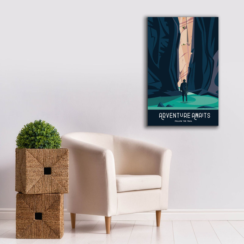 Toile épique «Adventure Awaits» par Omar Escalante, H 40 po x l 26 po