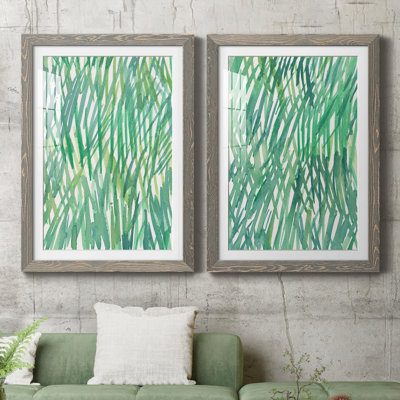 Just Grass I - ensemble de 2 reproductions d'art sur papier encadré