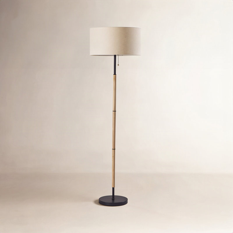 Lampe sur pied 65,5 po Fernando, Blanc, Brun / noir