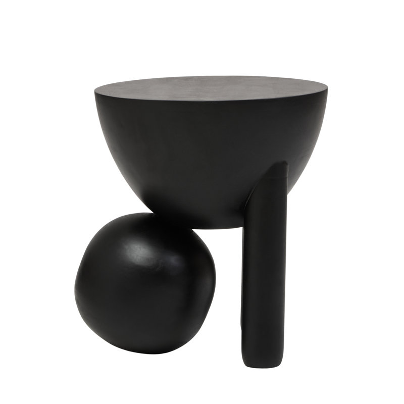 Demel Solid Wood End Table, Black